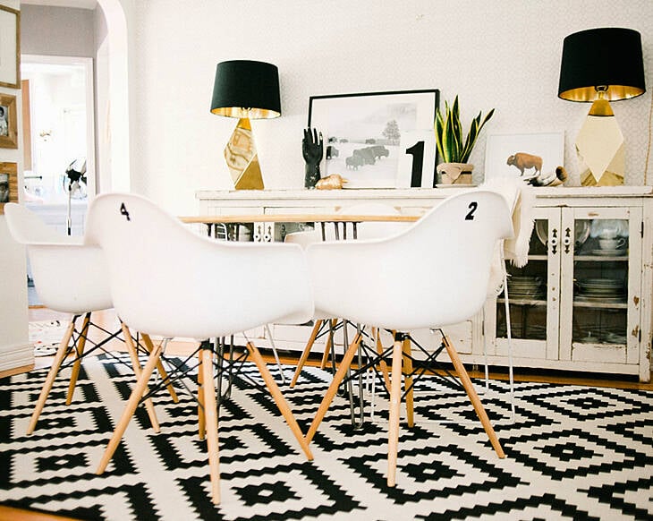 GET THE LOOK: Monochrome interiors with pops of metallic