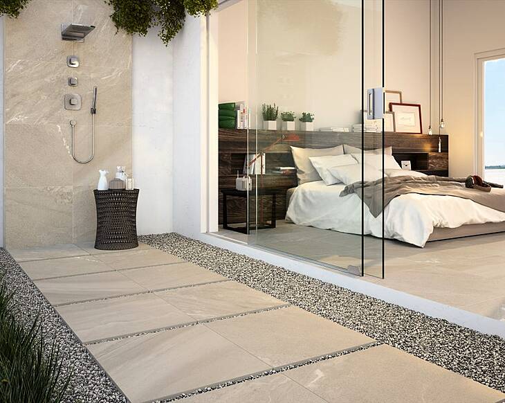 Trend alert: bring the inside outdoors, with exterior porcelain paving tiles