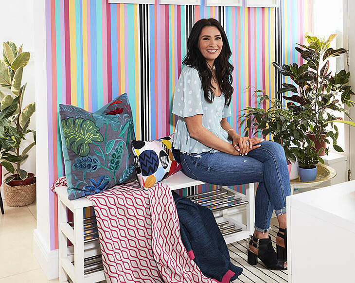 Gill Corrigan brings the bright with a DIY rainbow paint mural using Crown Paints #BehindThePaint