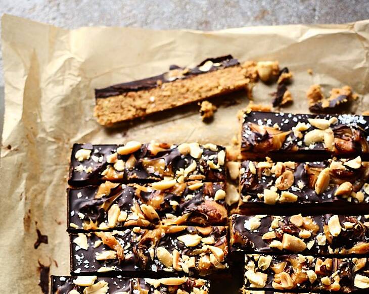 Recipe: Rachel Allen's No-Bake Salted Caramel Peanut Bars | Home Baking Cookbook