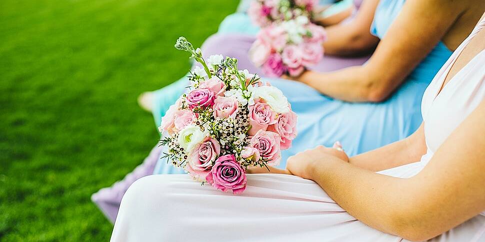 Bride has 34 bridesmaids in he...