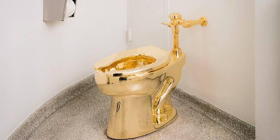 An 18-Caret golden toilet has...