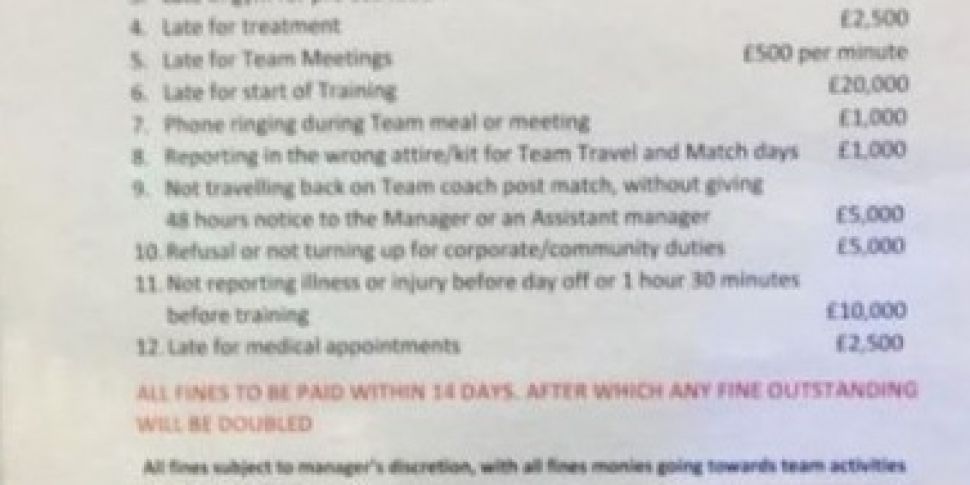 Frank Lampard's In-House Fines...