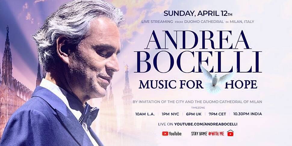 Andrea Bocelli is doing a live...