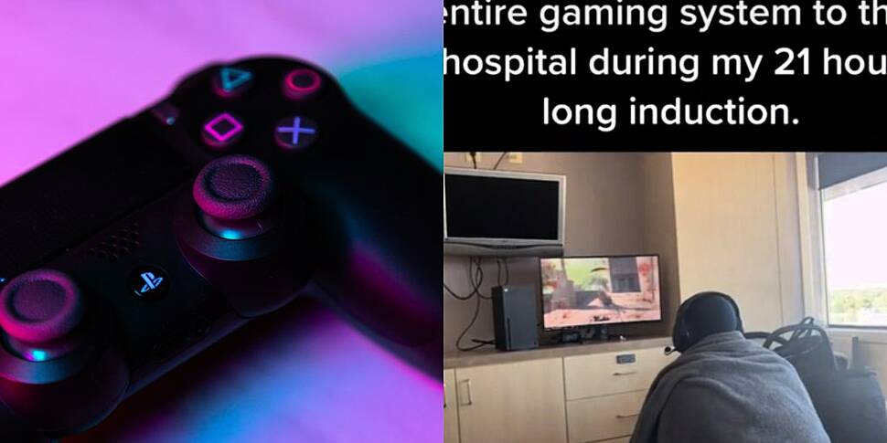 Man brings his gaming console...