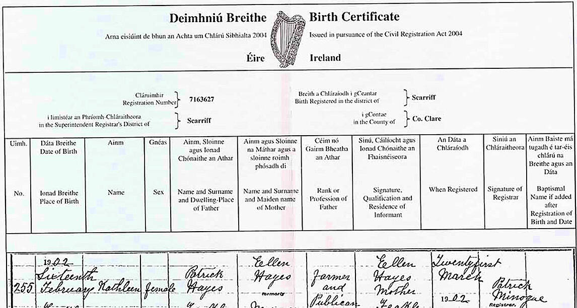 Online Availability Of Births Marriages And Deaths Records Extended   Birth Certificate Ireland News 