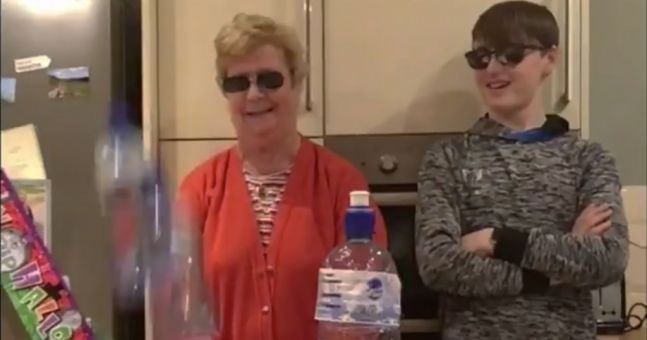 83 Year Old Irish Granny Pulls Off Epic Bottle Flip Like Its Nothing 