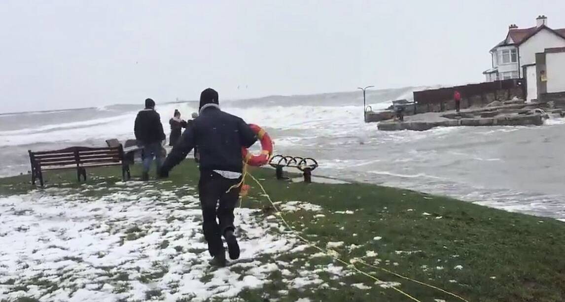 Dramatic moment woman had to be rescued after going for a swim in sea ...