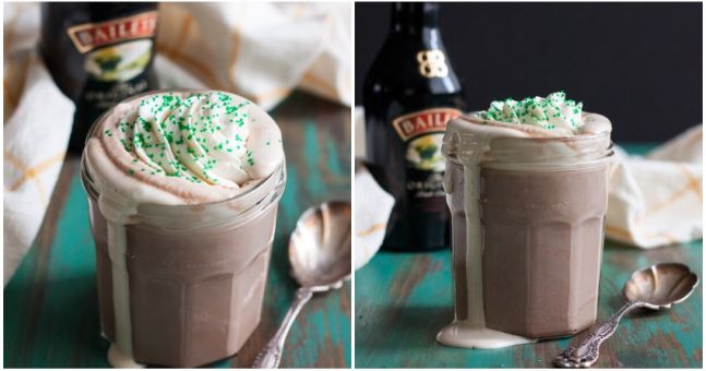 This Irish Cream Hot Chocolate Recipe is the perfect boozy winter warmer