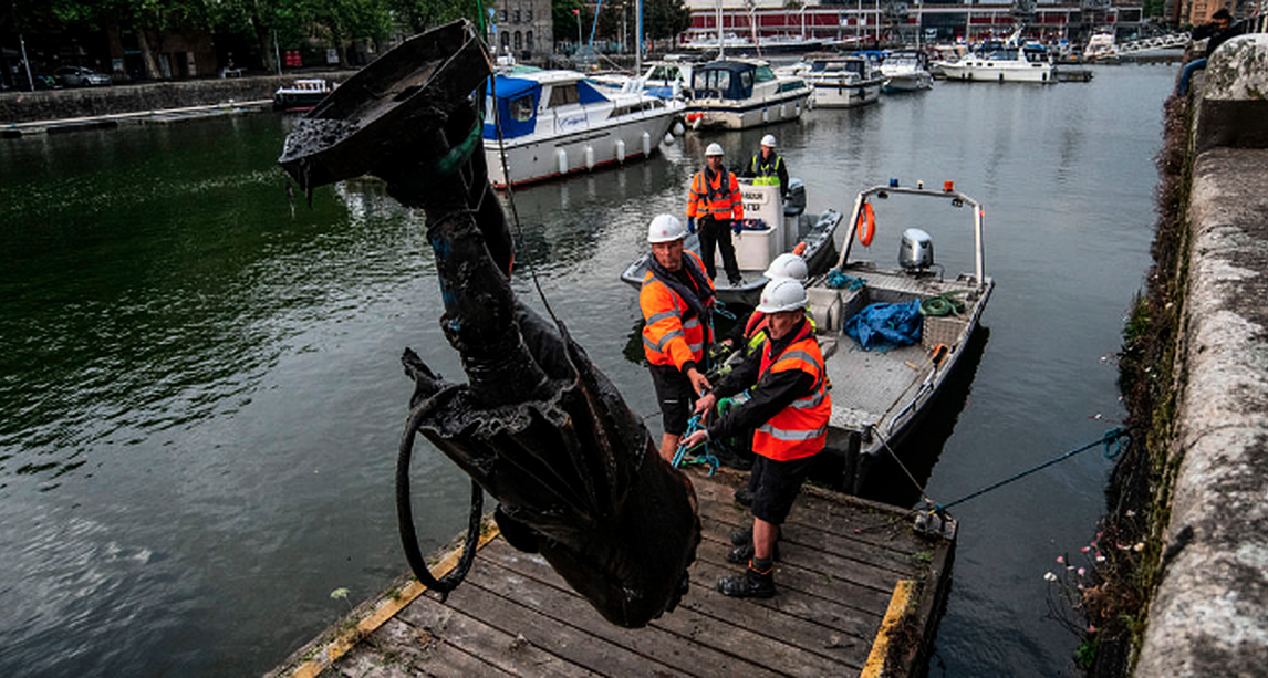 Man arrested for toppling statue of Edward Colston in Bristol during