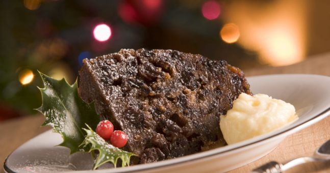 This Guinness Christmas pudding with whiskey cream is the