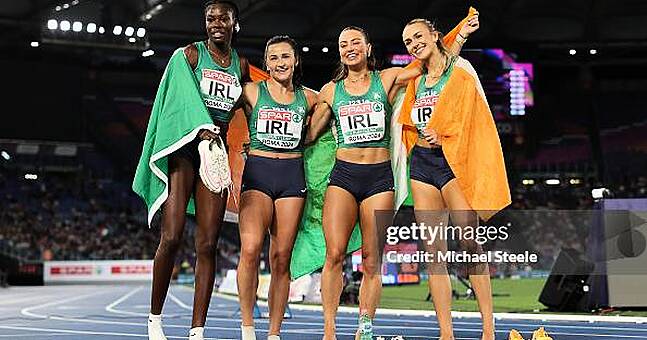 Ireland's women's 4x400m relay team win silver and set new Irish record ...