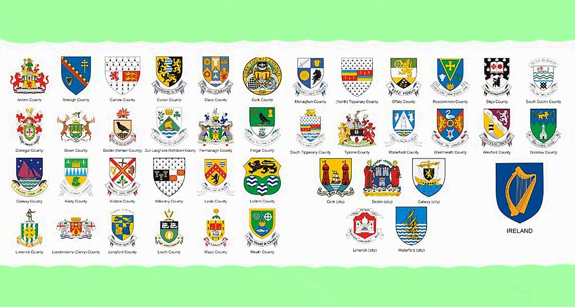 All 32 Irish county coat of arms, what they mean and where they come ...