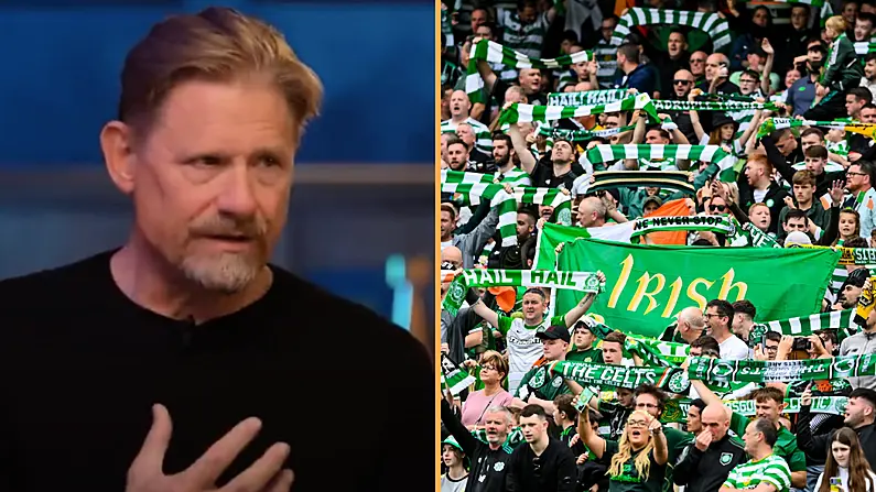 Peter Schmeichel ag Míniú ar an gCaoi mar a thit sé i nGrá le Celtic