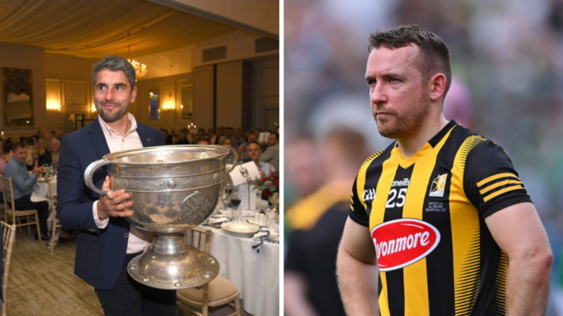 Nochtann Richie Hogan Téacs Amscaí ó Bhernard Brogan Oíche roimh Chraobh na hÉireann 2022