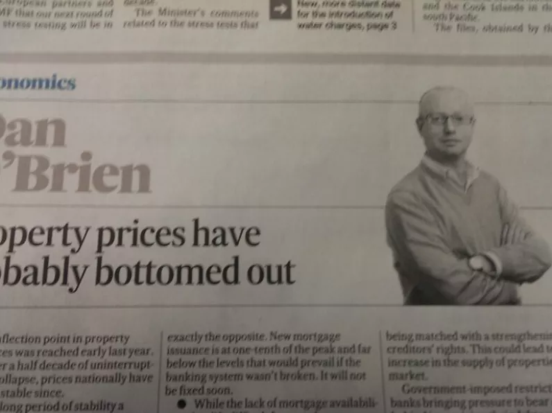 O&#039;Brien predicts &quot;property prices have probably bottomed out&quot;