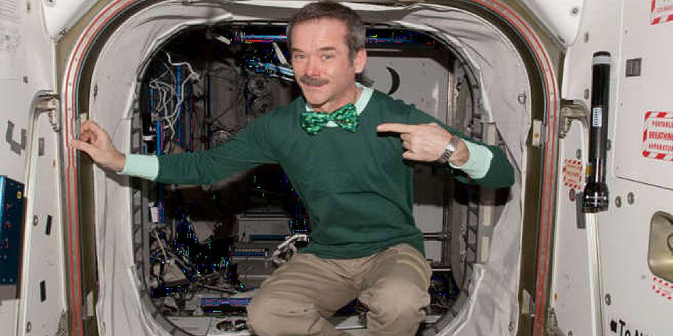 Astronaut Chris Hadfield waves...