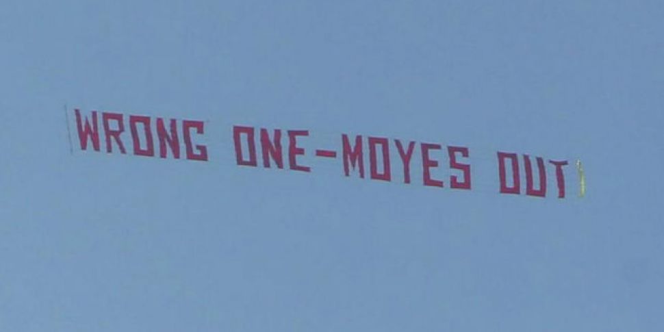 The Anti-Moyes banner made its...