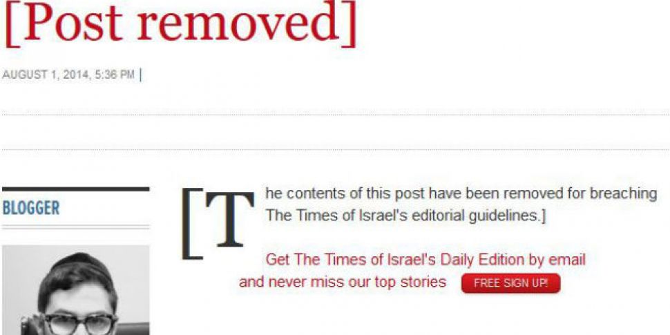 Times of Israel pulls &#39...