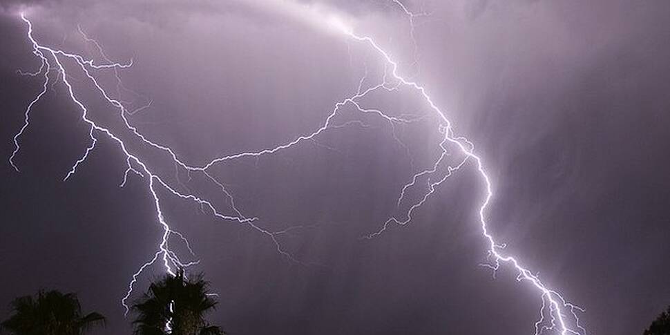 Man struck by lightning while...