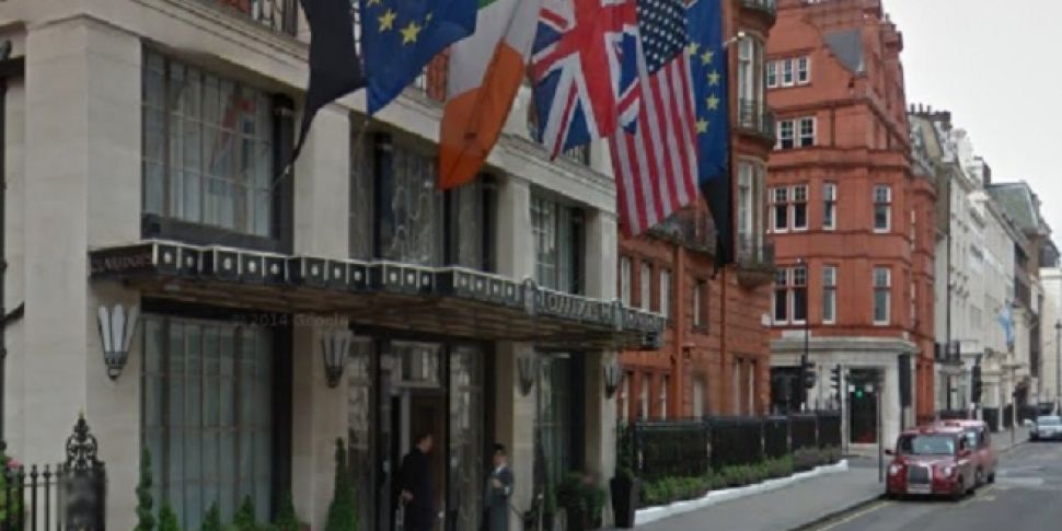 Protest held at London hotel w...
