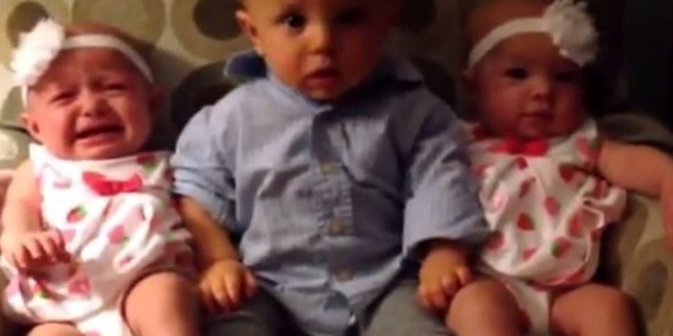 VIDEO: Baby meets newborn twin...