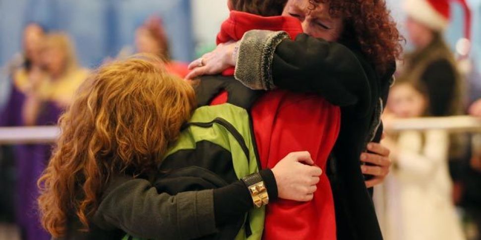 Families welcome home loved on...
