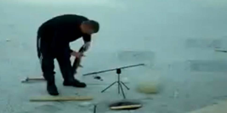 VIDEO: Caught fish escapes, ta...