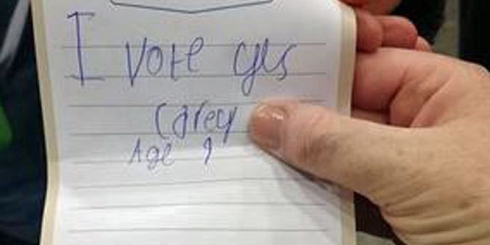 Girl (9) leaves her own ballot...