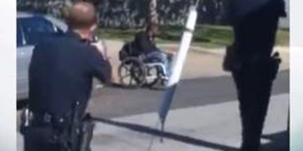 Paralysed man in wheelchair sh...