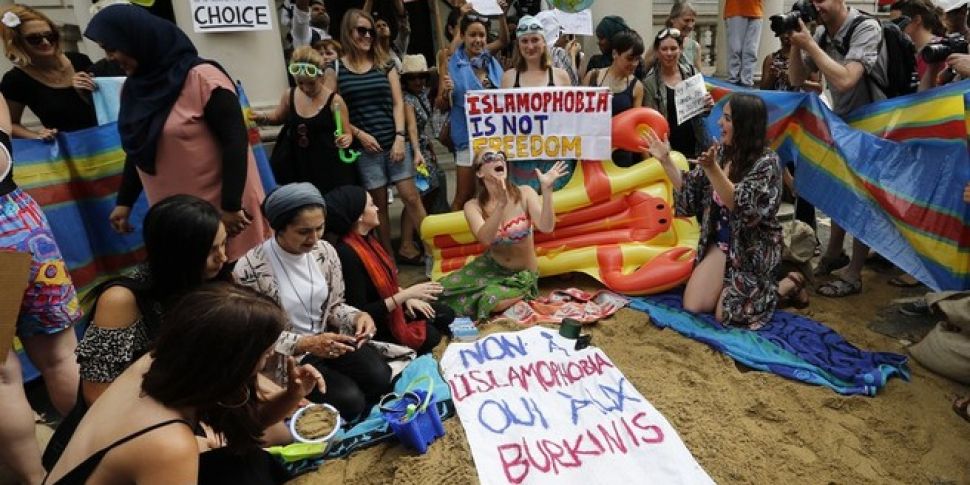 Burkini ban protesters hold be...