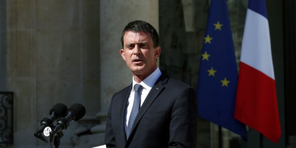 French PM Manuel Valls announc...