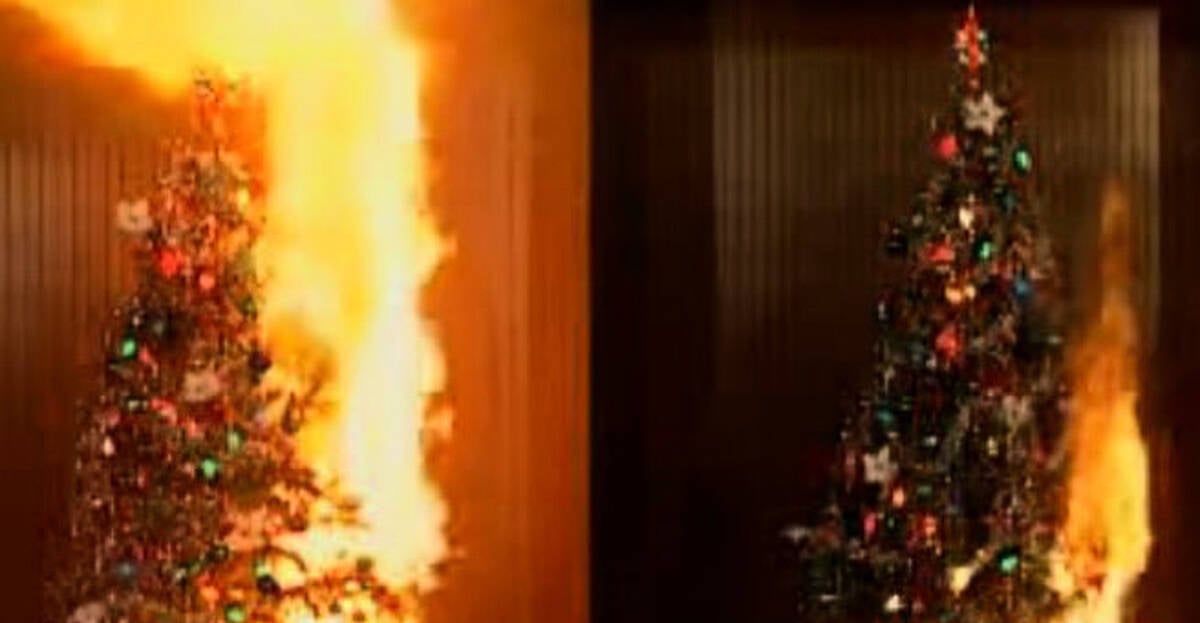 WATCH: Video shows the stark danger of Christmas tree fires | Newstalk