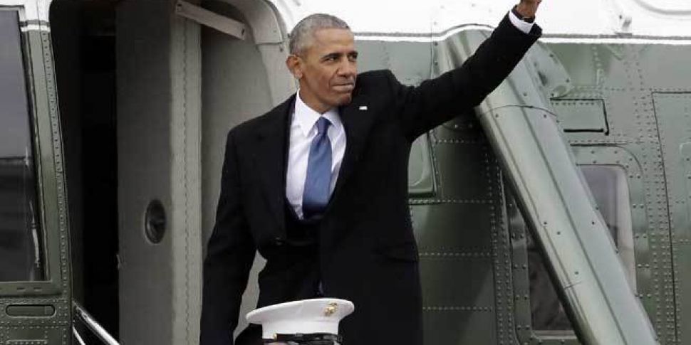 Barack Obama waves goodbye to...