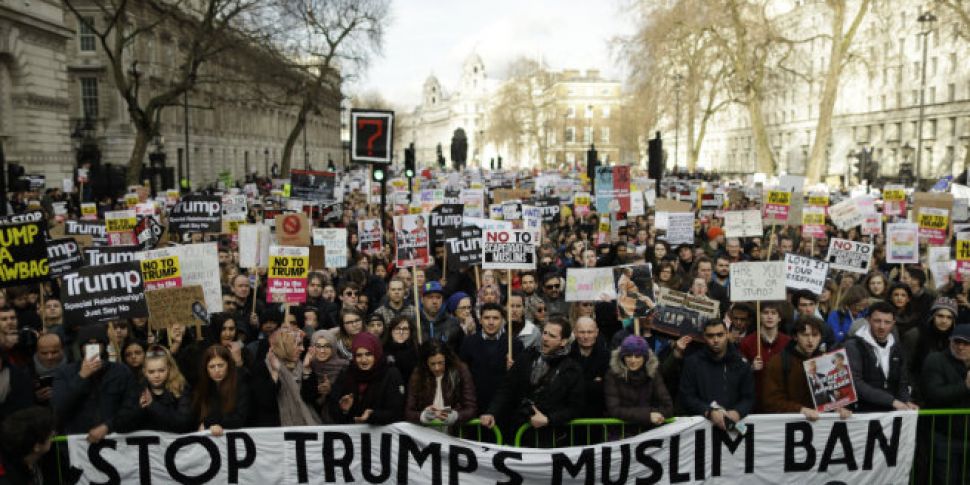 Anti-Trump protest underway in...