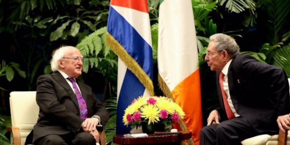 President Higgins meets Raúl C...