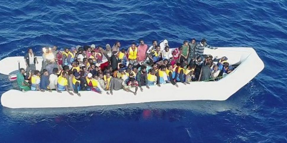 Nearly 350 migrants are rescue...