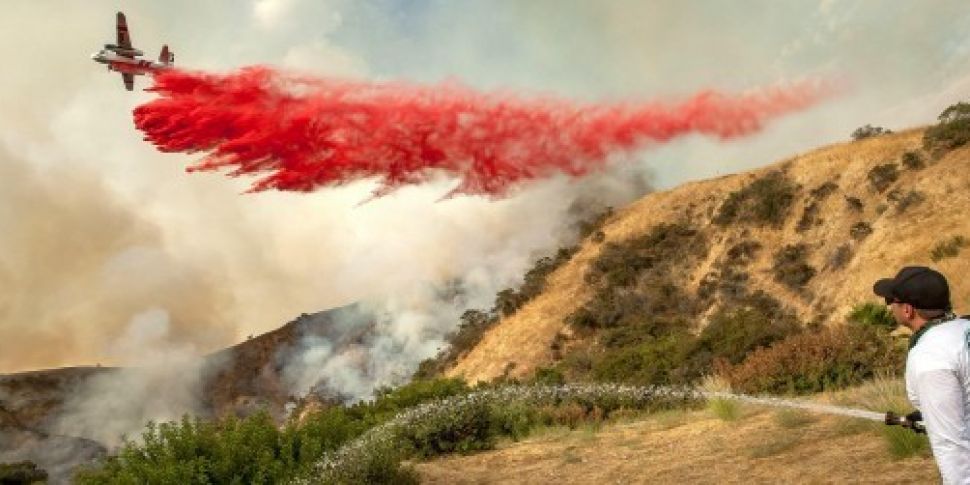 Huge fire in Los Angeles force...