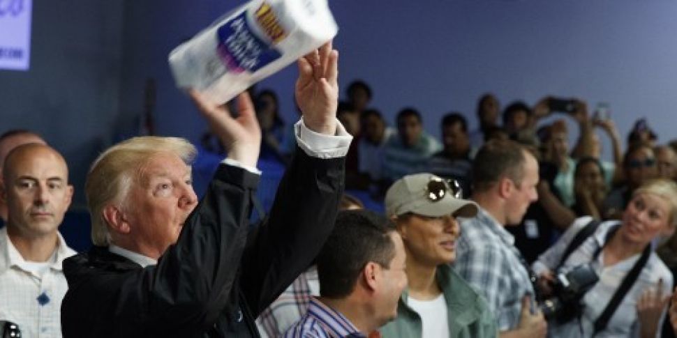 WATCH: Trump throws paper towe...