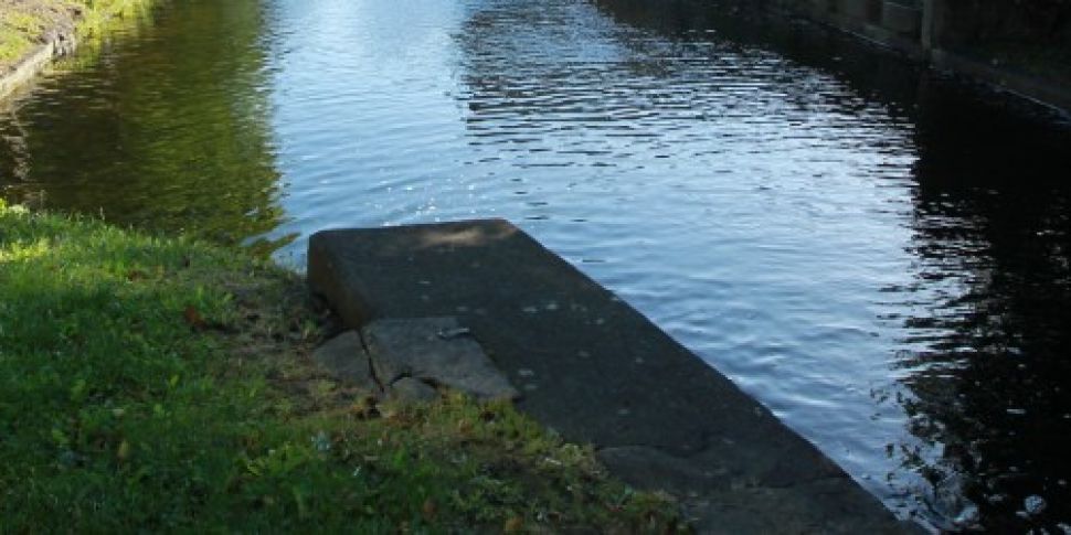 Dublin canal bridge flooded to...