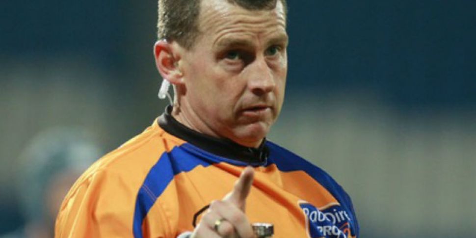 Referee Nigel Owens reacts to...