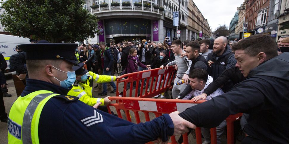 Dublin anti-lockdown protester...