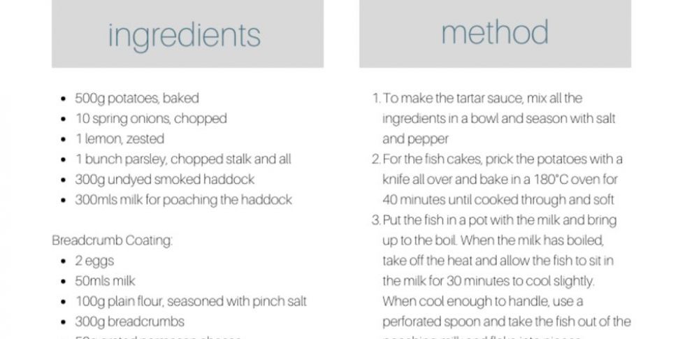 A Haddock Fishcake Recipe From...