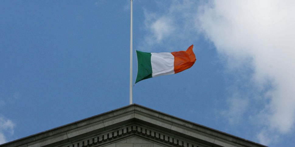 Irish flag flown at half-mast...