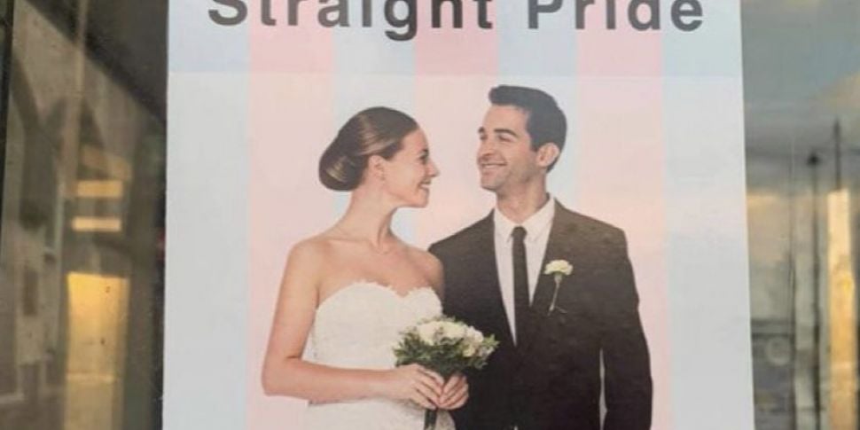 'Straight Pride' posters in Wa...