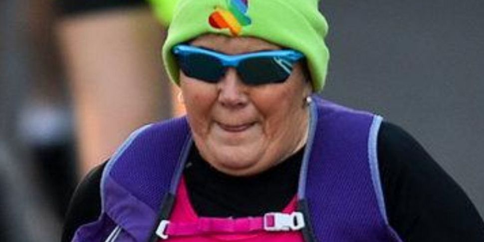 70-year-old woman running in 4...