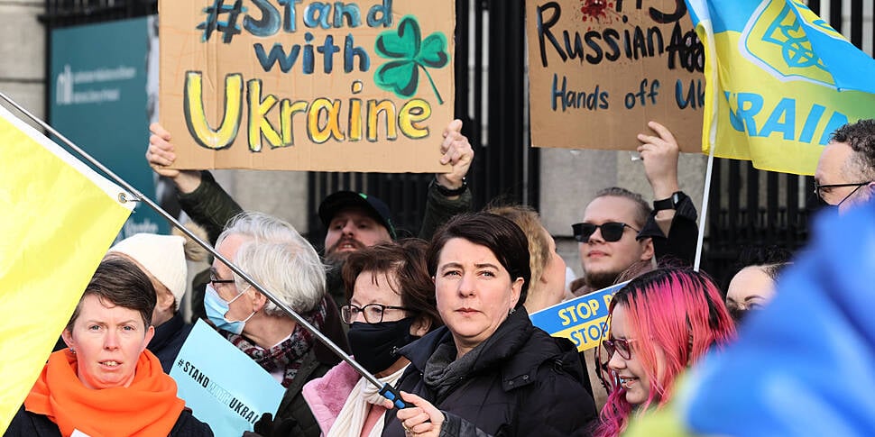 Ukrainian refugees protest ahe...