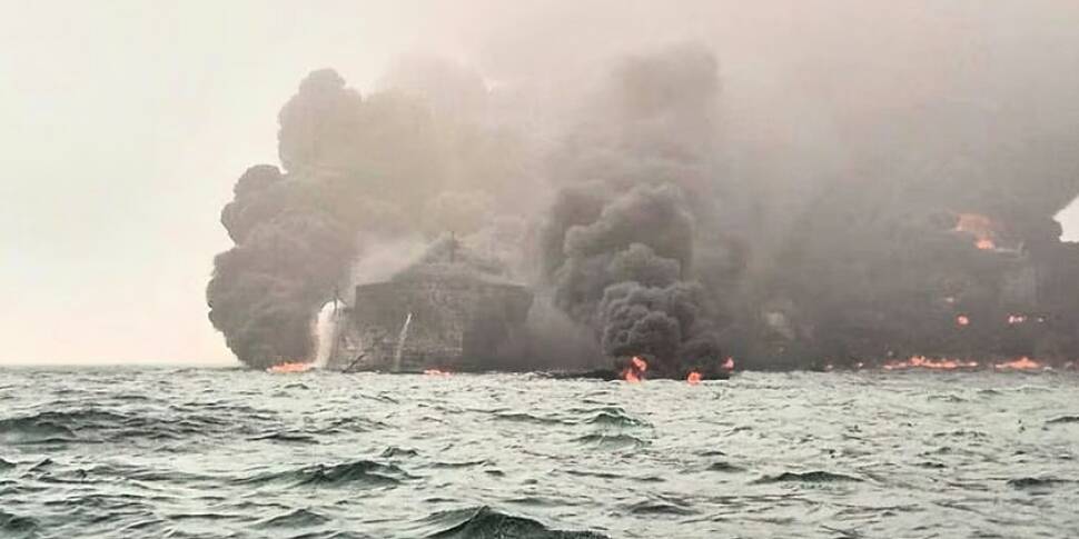 Two ships on fire following co...