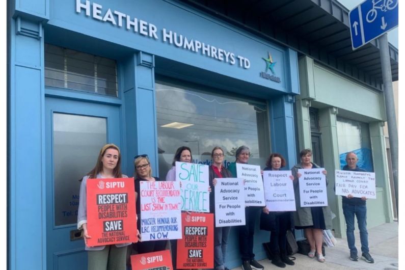 NAS protest outside Heather Humphreys' Monaghan office