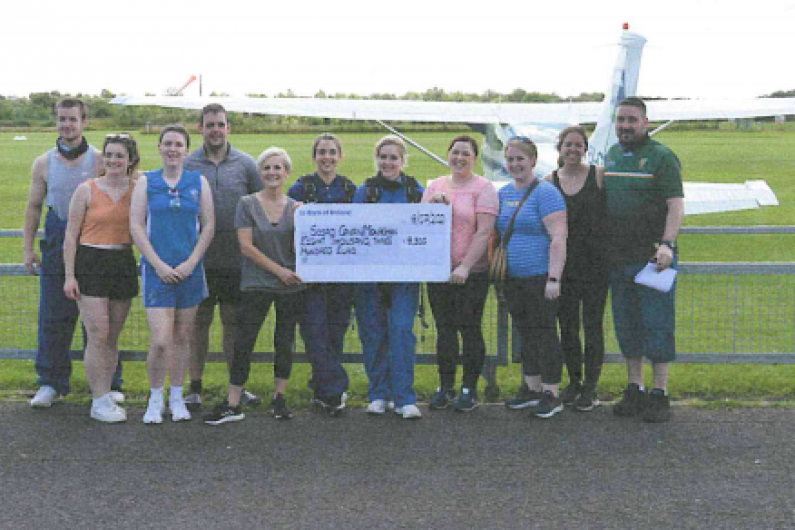 Frontline healthcare workers in Cavan and Monaghan raise &euro;10,000 with charity skydive